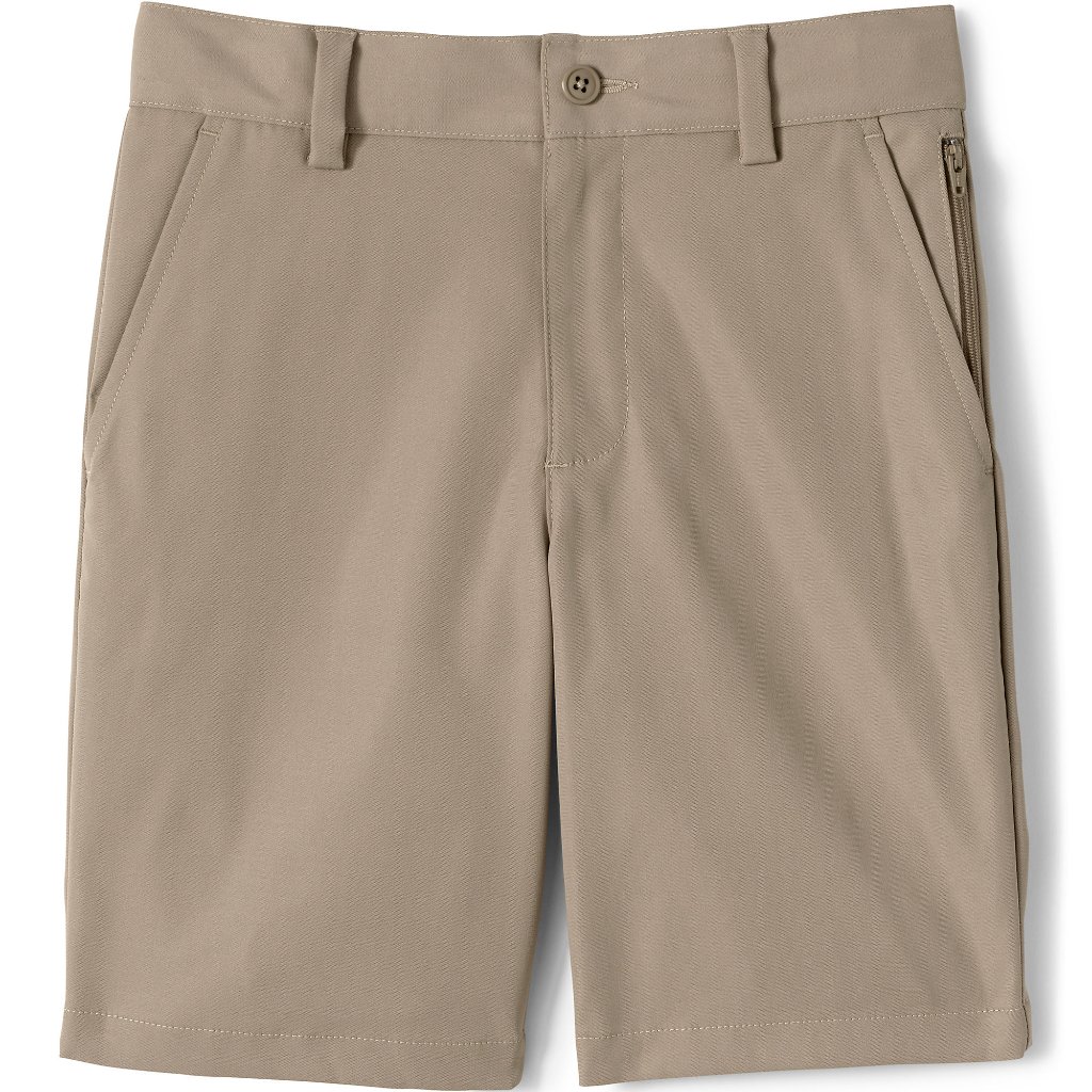 Lands' End Boys Active Chino Shorts, School Uniform , Khaki, Nwt